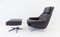 Model 802 Black Leather Chair with Ottoman by Werner Langenfeld for ESA, 1960s, Image 2