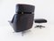 Model 802 Black Leather Chair with Ottoman by Werner Langenfeld for ESA, 1960s, Image 4