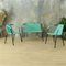 Vintage Green Bench & Chairs, 1960s, Set of 3 2