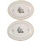 Große ovale Royal Copenhagen Servierteller aus handbemaltem Porzellan, 2er Set 1