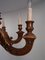 Mid-Century Gilded Wood Chandelier with 12 Lights 8