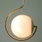 Lampe à Suspension Mid-Century Moderne en Verre Satiné et en Laiton, Italie, 1950s 13