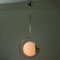 Lampe à Suspension Mid-Century Moderne en Verre Satiné et en Laiton, Italie, 1950s 12