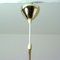 Lámpara colgante italiana Mid-Century Modern de vidrio satinado y latón, años 50, Imagen 8