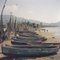 Fishing Boats Oversize C Print Framed in Black by Slim Aarons 1