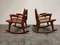 Leather & Wood Rocking Chairs by Angel I. Pazmino, 1960s, Set of 2, Image 4