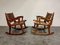 Leather & Wood Rocking Chairs by Angel I. Pazmino, 1960s, Set of 2 2