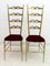 Chaises de Salon Modernes en Laiton avec Dossiers Hauts de Chiavari, 1950s, Set de 2 1