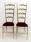 Modern Brass Dining Chairs with High Backs from Chiavari, 1950s, Set of 2 1