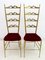 Chaises de Salon Modernes en Laiton avec Dossiers Hauts de Chiavari, 1950s, Set de 2 2