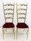 Modern Brass Dining Chairs with High Backs from Chiavari, 1950s, Set of 2 2