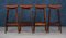 Tabourets de Bar Mid-Century en Palissandre et en Cuir par Erik Buch pour Dyrlund, Set de 4 1