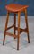 Mid-Century Rosewood & Leather Bar Stools by Erik Buch for Dyrlund, Set of 4, Image 7