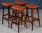 Mid-Century Rosewood & Leather Bar Stools by Erik Buch for Dyrlund, Set of 4, Image 5