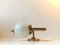 Danish Brass and Opaline Glass Wall Sconce from Abo Metalkunst, 1970s, Image 3