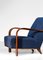 Art Deco Dark Blue Armchairs in the Style of Jules Leleu, 1940s, Set of 2 13