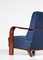 Art Deco Dark Blue Armchairs in the Style of Jules Leleu, 1940s, Set of 2 8