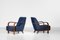 Art Deco Dark Blue Armchairs in the Style of Jules Leleu, 1940s, Set of 2 3