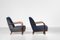 Art Deco Dark Blue Armchairs in the Style of Jules Leleu, 1940s, Set of 2 16