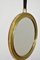 Specchio vintage con cornice in ottone, corda e anello per l'attaccatura, anni '50, Immagine 2