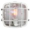 Vintage Industrial White Clear Striped Glass Wall Lamp, Image 2