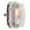 Vintage Industrial White Clear Striped Glass Wall Lamp, Image 1