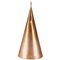 Lampada a sospensione conica in rame di Th. Handcrafted Copper Cone Rustic, Danimarca Valentin, anni '70, Immagine 1