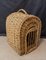 Mid-Century French Wicker Transport Cat or Dog Basket, 1950s 2