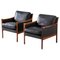MId-Century Scandinavian Leather & Rosewood Lounge Chairs by Torbjørn Afdal, 1960s, Set of 2 1