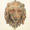 Antike Tischlampen mit Löwen Masken aus Terrakotta, 2er Set 2
