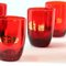 Mid-Century Alcohol Bottle & Shot Set in Red Glass, Czechoslovakia, 1960s, Set of 7 4