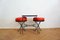 Tavolino in ceramica con sgabello rosso, Ungheria, 1969, set di 3, Immagine 10