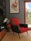 Vintage Black and Red Fabric & Skai Lounge Chair, 1960s 3