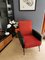 Vintage Black and Red Fabric & Skai Lounge Chair, 1960s 2