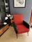 Vintage Black and Red Fabric & Skai Lounge Chair, 1960s, Image 2