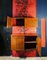 Italian Wooden Mobile Wall Unit with Bar Cabinet Decorated with Boiserie, 1958, Image 4