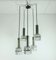 Chrome Chandelier with Faceted Glass & 5 Shades, 1960s 1