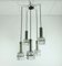 Chrome Chandelier with Faceted Glass & 5 Shades, 1960s, Image 1