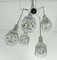 Chrome Chandelier with Faceted Glass & 5 Shades, 1960s, Image 6