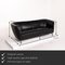 Black Leather Pupilla 3-Seat Sofa from Leolux, Image 2