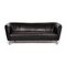 Black Leather Pupilla 3-Seat Sofa from Leolux 1