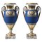 19th Century French Cobalt Porcelain Vases, Set of 2 1