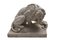 Late-19th Century French School Marble Lions, Set of 2, Image 5