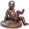 Bronze Kinderskulptur mit Teddybär & Grashüpfer von Pietro Piraino, 1940er 1