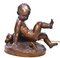 Bronze Kinderskulptur mit Teddybär & Grashüpfer von Pietro Piraino, 1940er 2