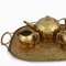Jugendstil Brass Centrepiece & Tea Set with Tray by Carl Deffner, Germany, 1910s, Set of 4 3