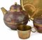 Vintage Brass & Copper Centrepiece and Tea Set by Harald Buchrucker, 1950s, Set of 6 3