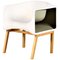 Vintage White Armchair Fiberglass and Wood by Felice Rossi, 1970s 1