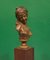 Small Antique French Bronze Bust of Odalisque with Red Marble Base 4