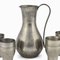 Vintage Pewter Pitcher with Cups by Harald Buchrucker, Germany, 1960s, Set of 5 2